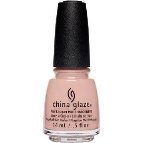 China Glaze light pink nail polish with black cap.