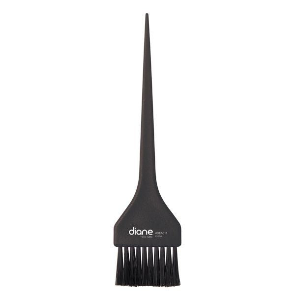 A black hair tint brush with a long handle and flat brush head with plastic bristles, branded with 'diane' on the handle.