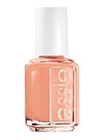 Essie coral orange nail polish bottle with white cap.