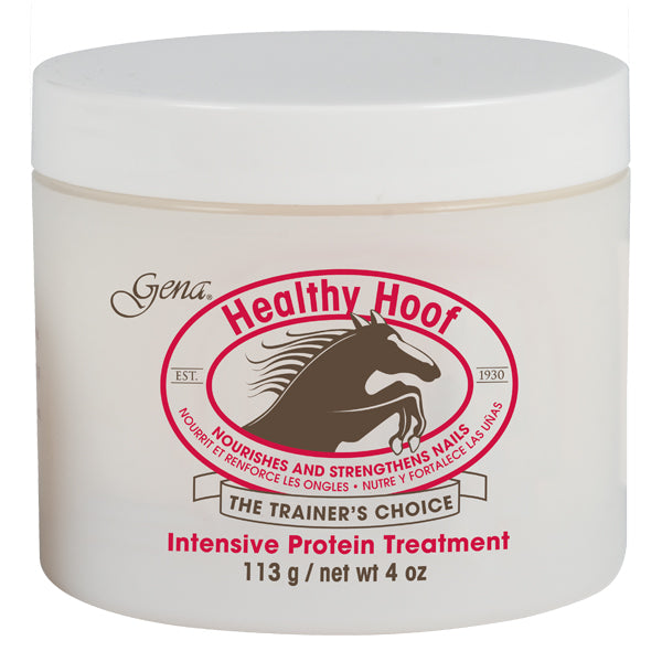 Jar of 'Healthy Hoof' intensive protein treatment for cuticles on a white background