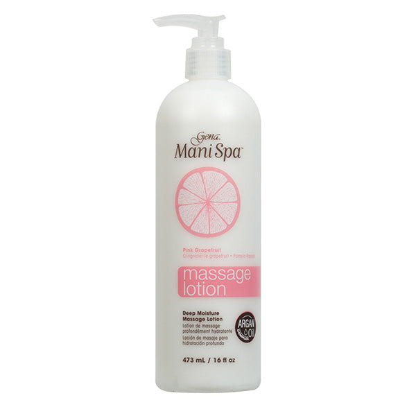 Gena Mani Spa massage lotion bottle on a white background