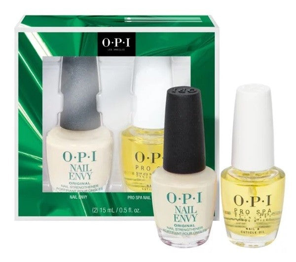 A gift set containing two OPI nail care products, Nail Envy and Pro Spa Nail & Cuticle Oil, with a total volume of 0.50 fl.