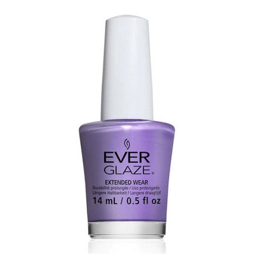 Purple nail polish bottle with white cap on a white background