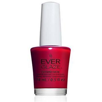 Ever Glaze nail polish bottle with red polish on a white background