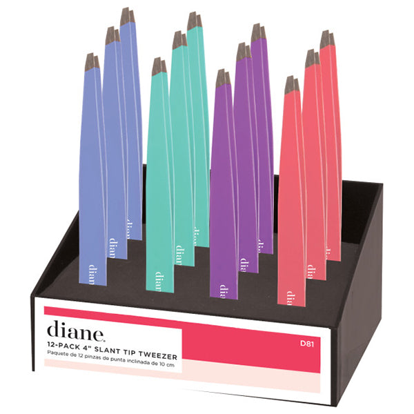 Diane Stainless Steel Slant Tip Tweezer, 4 inch