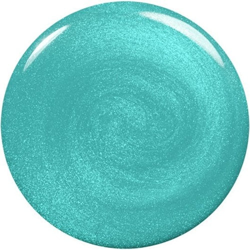 Teal shimmer nail polish swatch on a white background