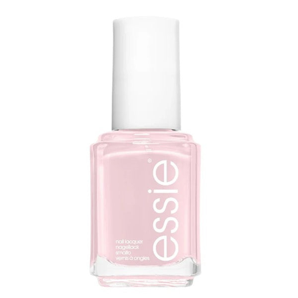 Essie light pink nail polish bottle on a white background