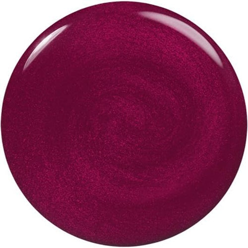 Burgundy red shimmer nail polish swatch.