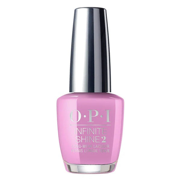 OPI Infinite Shine light lavender nail polish bottle with silver cap on a white background