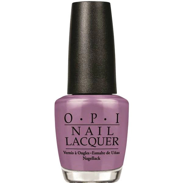 OPI Medium muted purple nail polish bottle with black cap.