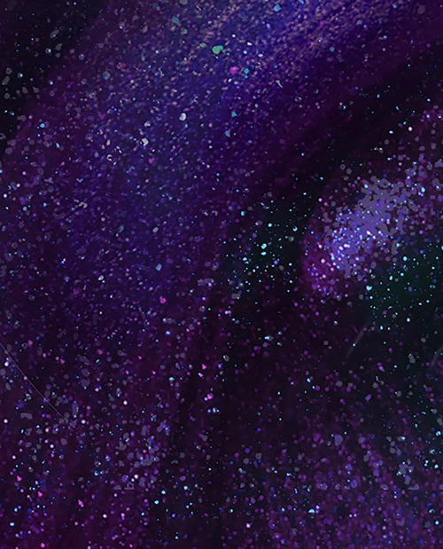 Close-up of a dark blue/purple shimmer nail polish swatch.
