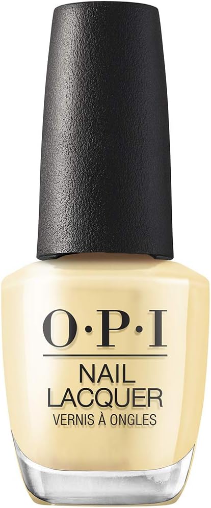 OPI yellow nail lacquer bottle with black cap