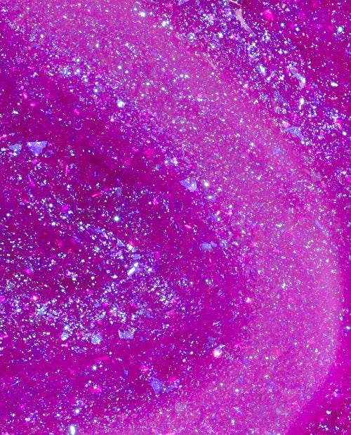 Pink glittery nail polish swatch