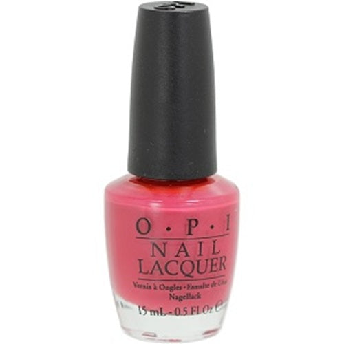 OPI pink nail polish bottle with black cap.