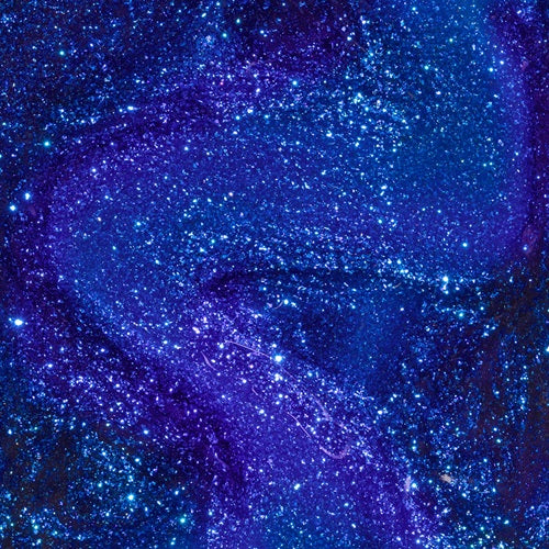 Close-up of a blue and purple shimmery nail polish.