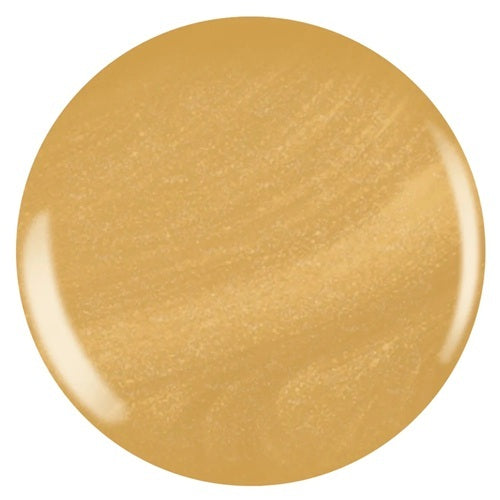 Gold shimmer nail polish swatch on a white background