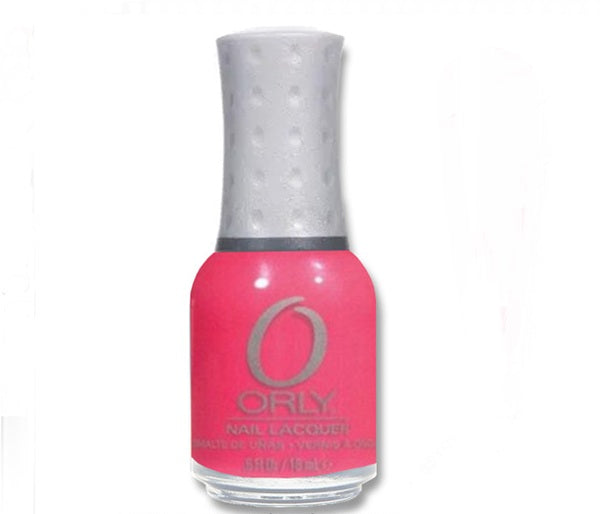 Orly nail polish bottle with pink color on a white background