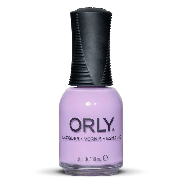 Orly lavender purple nail polish bottle with a black cap on a white background
