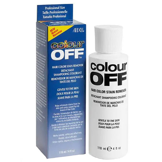 Colour Off hair color stain remover with packaging on a white background