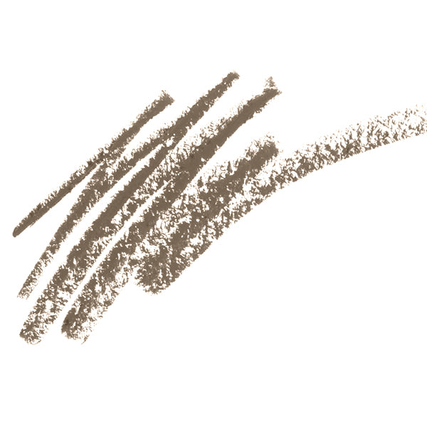 Medium brown eye brow makeup scribble with white background.