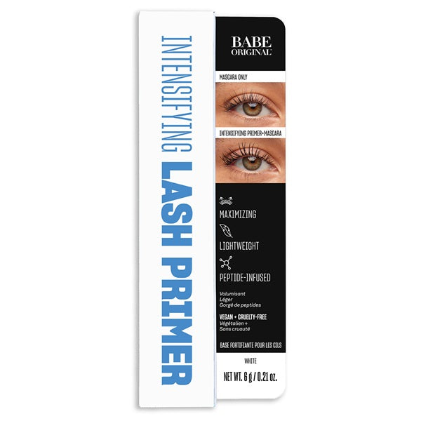 Babe Original Intensifying Lash Primer packaging with product details on a white background