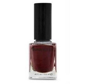 A bottle of Barielle nail polish in a deep warm red color, creme consistency, and 0.45 fl. oz. size.