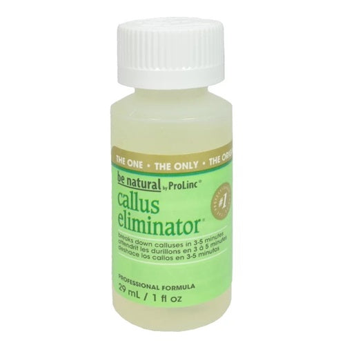 Bottle of ProLine callus eliminator on a white background