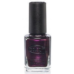 A bottle of Color Club Nail Polish in a dark purple shimmer color, labeled 'Catwalk Queen 860'.