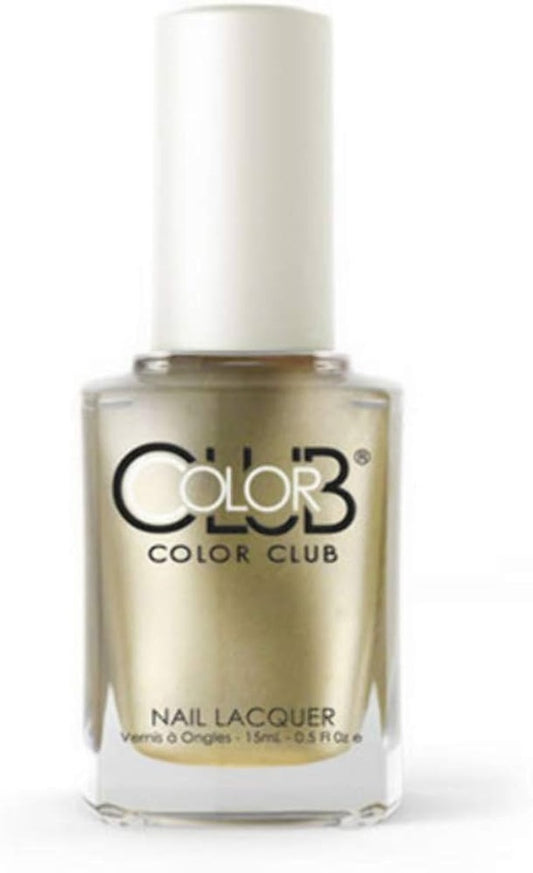 Color Club gold nail polish bottle on a white background