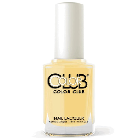 Color Club nail polish bottle with a light yellow color on a white background