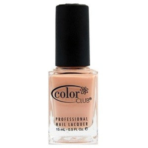 A bottle of Color Club Professional Nail Lacquer nail polish in a light pink shade.