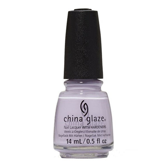 China Glaze lavender nail polish bottle with black cap.