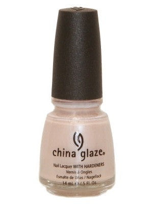 A bottle of China Glaze nail polish in a light pink color, with the brand logo and product name on the label.
