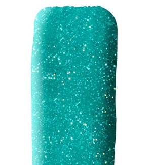 Close up of turquoise green nail polish swatch.
