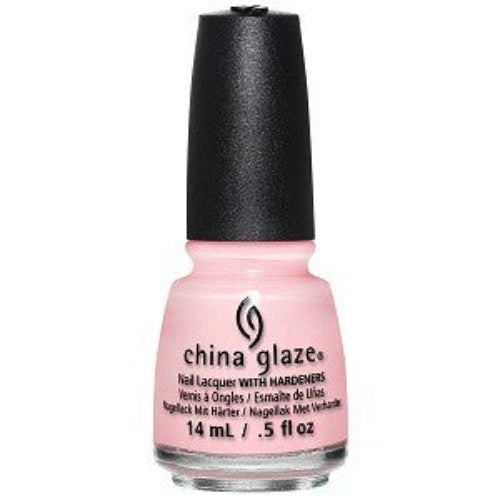 China Glaze pink nail polish bottle with black cap.