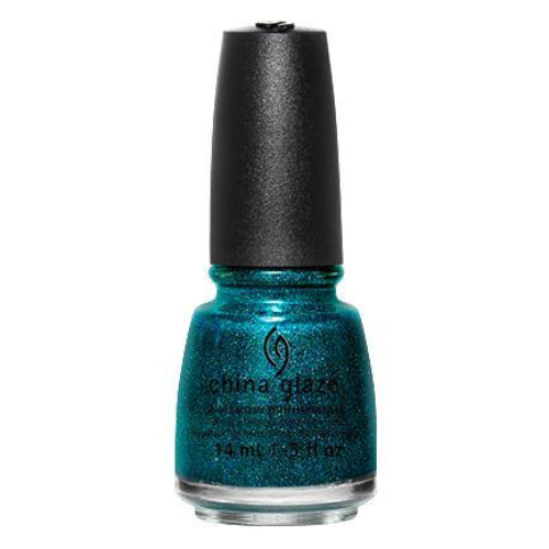 China Glaze green nail polish with black cap on a white background