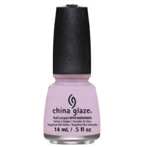 China Glaze light lilac nail polish bottle with black cap.
