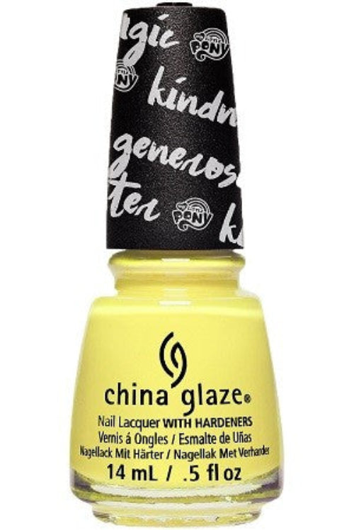 China Glaze yellow nail polish bottle with decorated black cap