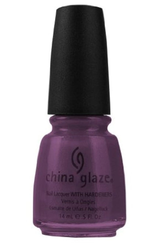 China Glaze rosy purple nail polish bottle with black cap.