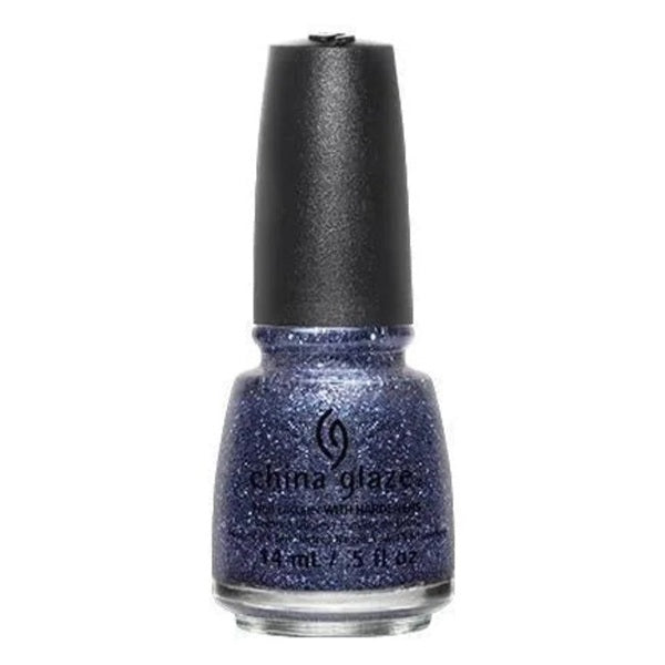 China Glaze purple glitter nail poilsh bottle with black cap.