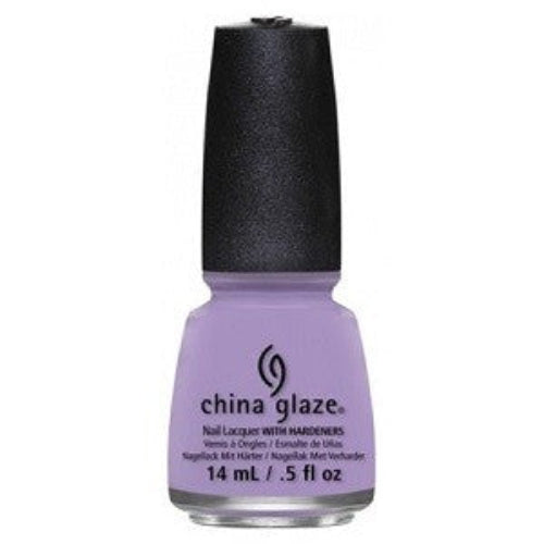 China Glaze pastel lavender nail polish bottle with black cap.