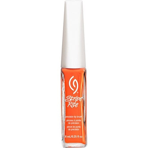 Stripe Rite orange nail art striper bottle with white cap on a white background