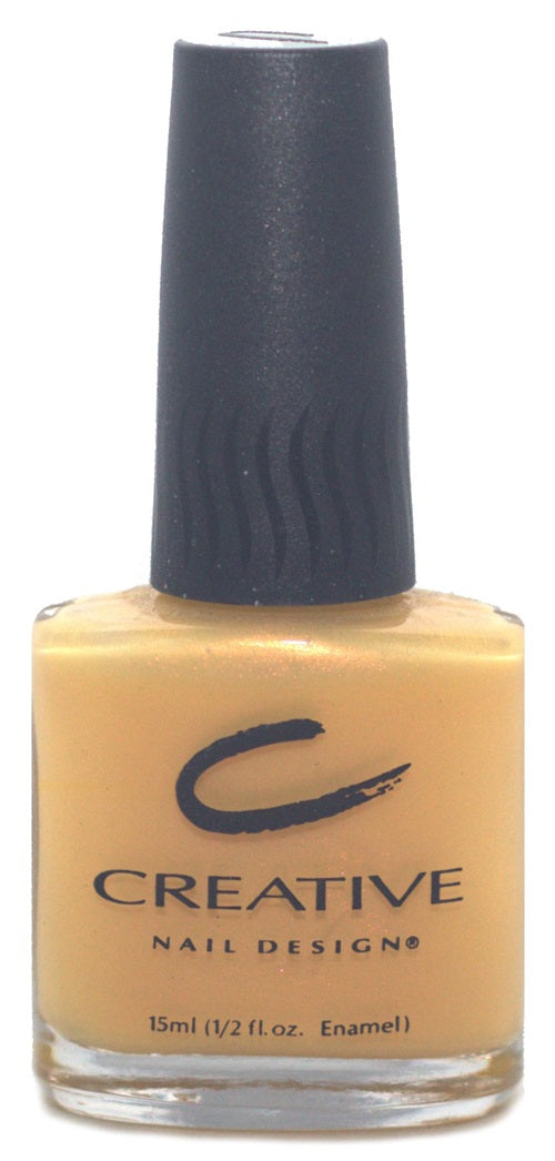 A bottle of Creative Nail Design nail polish in Cosmic Coral color with a matte finish.