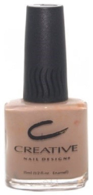 CND light beige nail polish bottle with black cap.