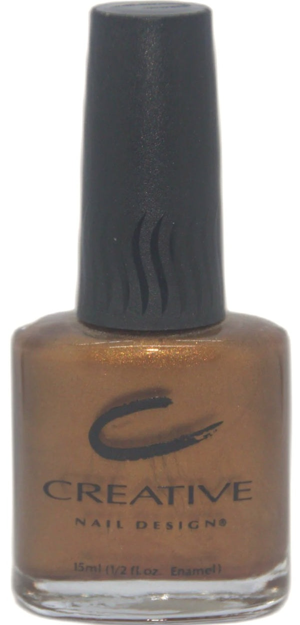 Creative Nail Design bronze nail polish bottle with black cap and visible brand logo on a white background