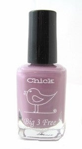 A bottle of Chick brand nail polish in a pink lavender color, labeled 'Honey Bunch'.