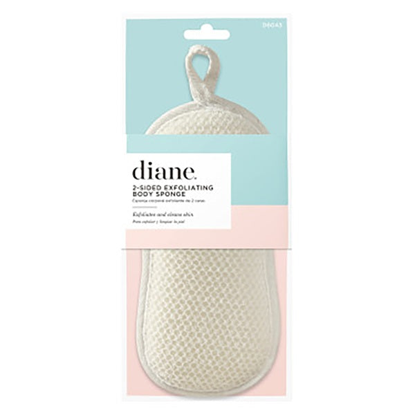 Exfoliating body pad with packaging featuring the brand 'diane' on a light blue and pink background.