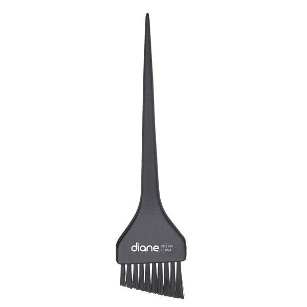 A black slant hair tint brush with angled bristles and a long handle, with the brand name 'diane' printed on the side.