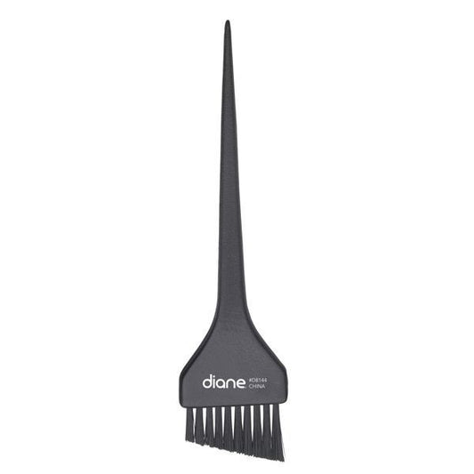 A black slant hair tint brush with angled bristles and a long handle, with the brand name 'diane' printed on the side.