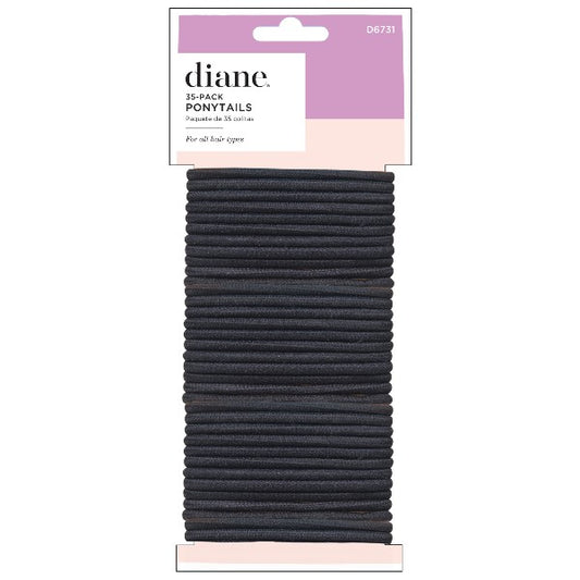 Diane Black Elastic Ponytail Holders, 35 Pack